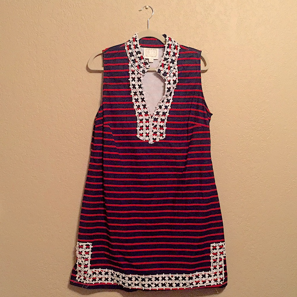 Red/Blue Striped Dress